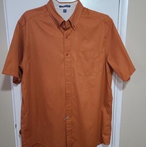 Port Authority orange shortsleeve buttondown shirt